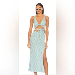 NWT L*Space Zephyr Top and Midi Skirt in Poolside Blue Size Large